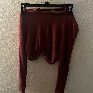 Mauve crop top long sleeve